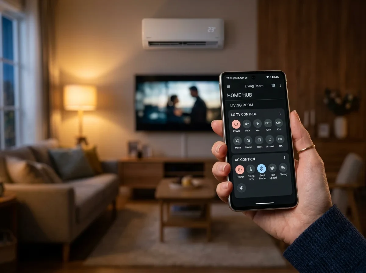 赤外線家電をスマホで操作するイメージ
