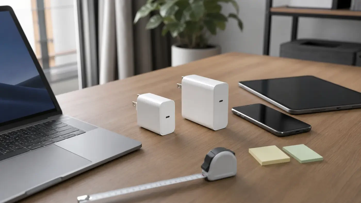 USB-C充電器やバッテリーの出力を確認するイメージ
