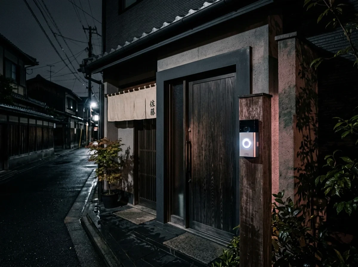 夜間のスマートドアベル 赤外線照明
